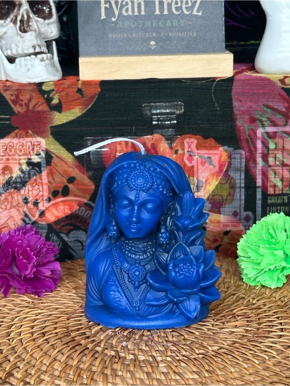 Blue Lotus Woman Candle – Detailed Spiritual Figure Candle
